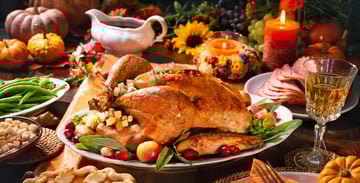 thanksgiving meal with turkey